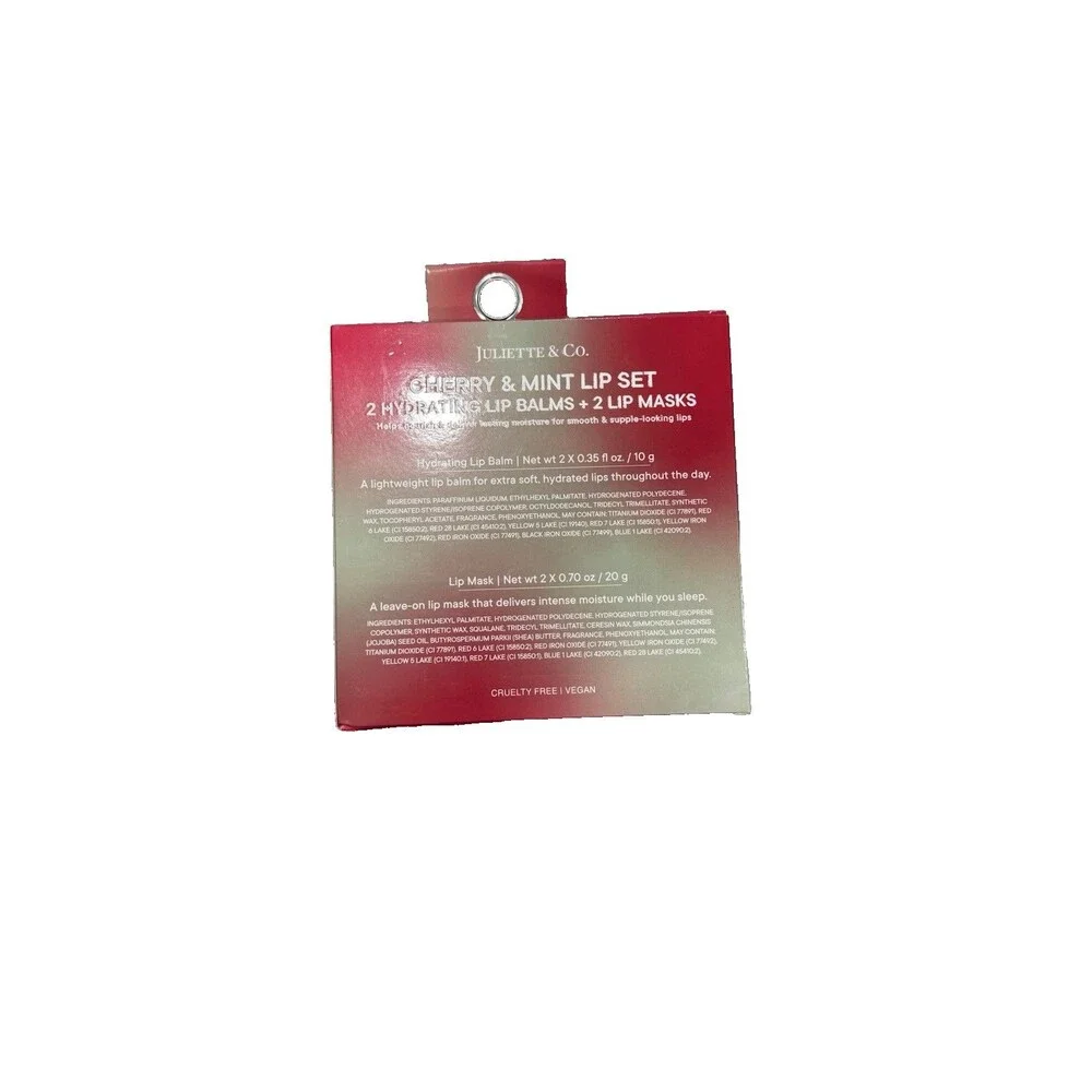 Juliette & Co Cherry & Mint Lip Set 4 Pc Set New
